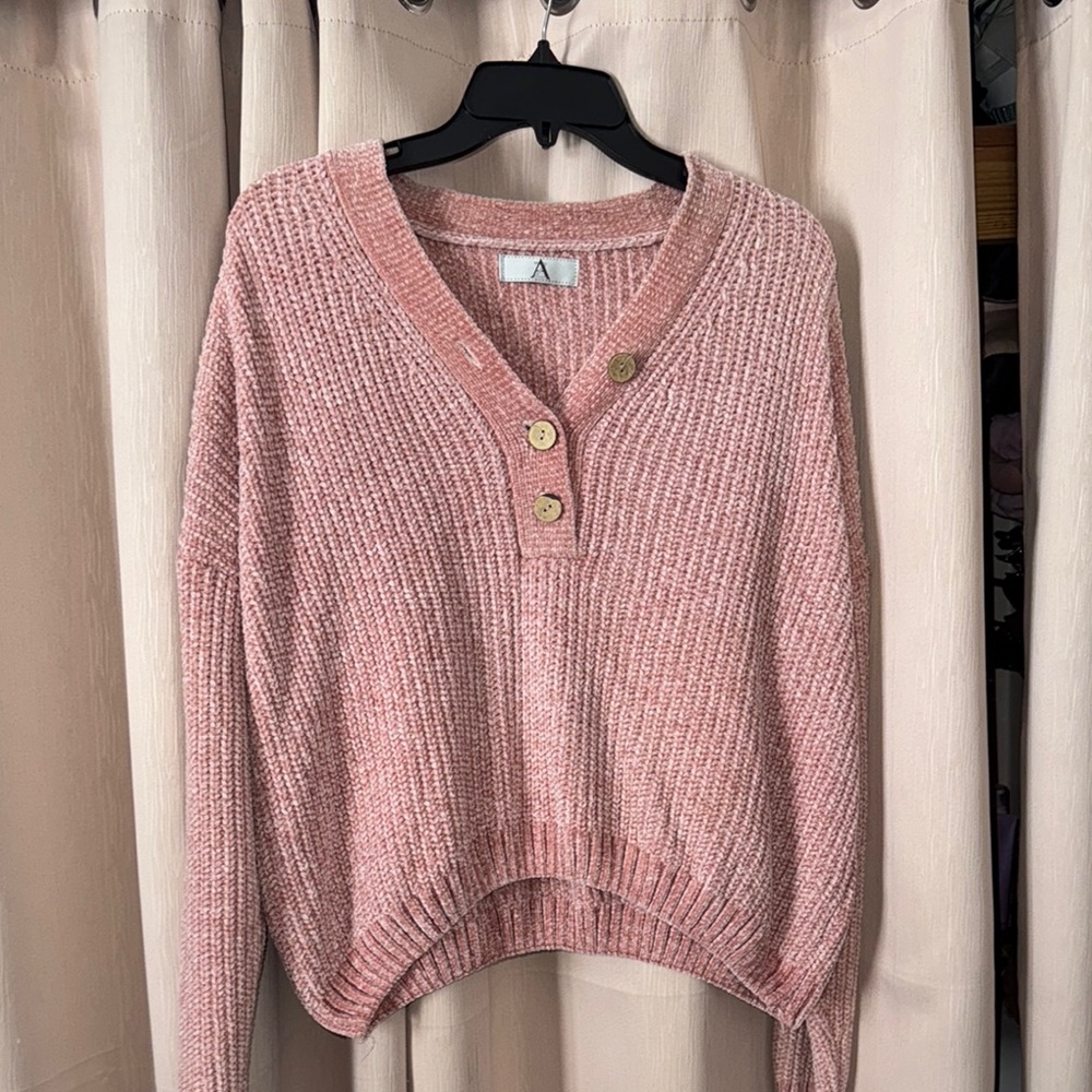 Pink V-Neck Sweater